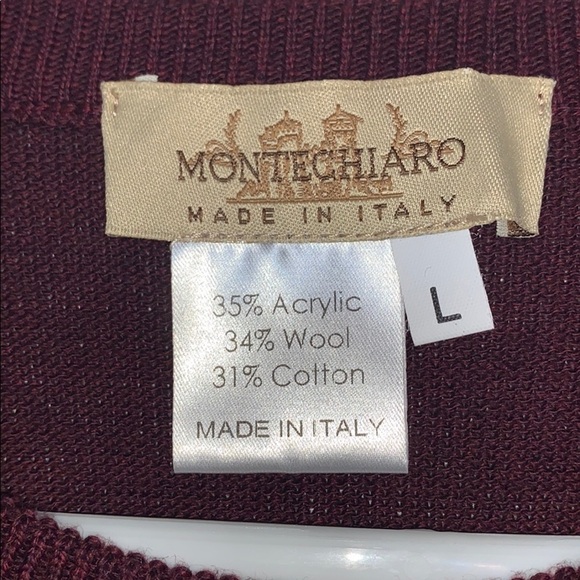 Montechiaro Maroon Mens Sweater - Picture 3 of 6